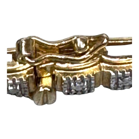 Sterling Two Tone Genuine Diamond Tennis 7" Bracelet 1/4 ct. t.w 14K Gold Plated - Picture 7 of 7
